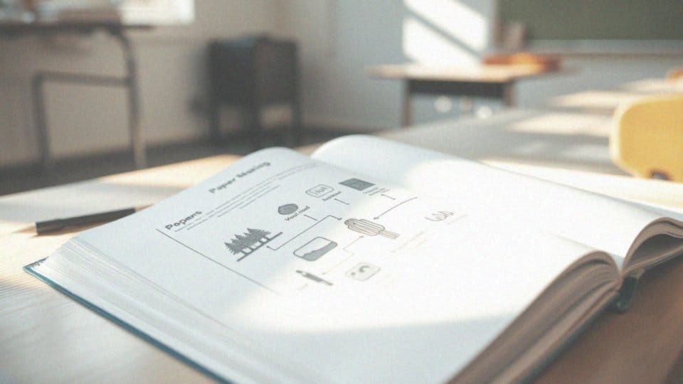 W jaki sposób uczniowie uczą się o produkcji papieru w podręczniku?